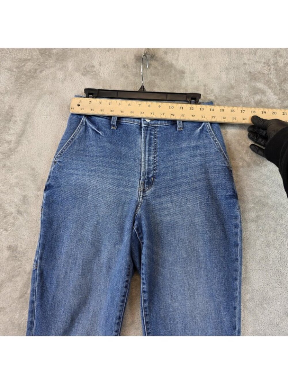 Old Navy Workwear Curvy Sky-Hi Straight Jeans Womens 8 Blue High Rise Utility - Picture 8 of 13